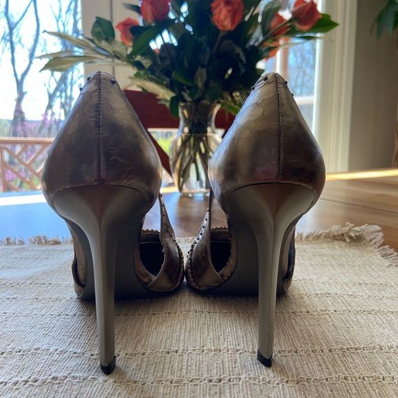 Bronze Studded Women's Heels - Picture 4 of 6